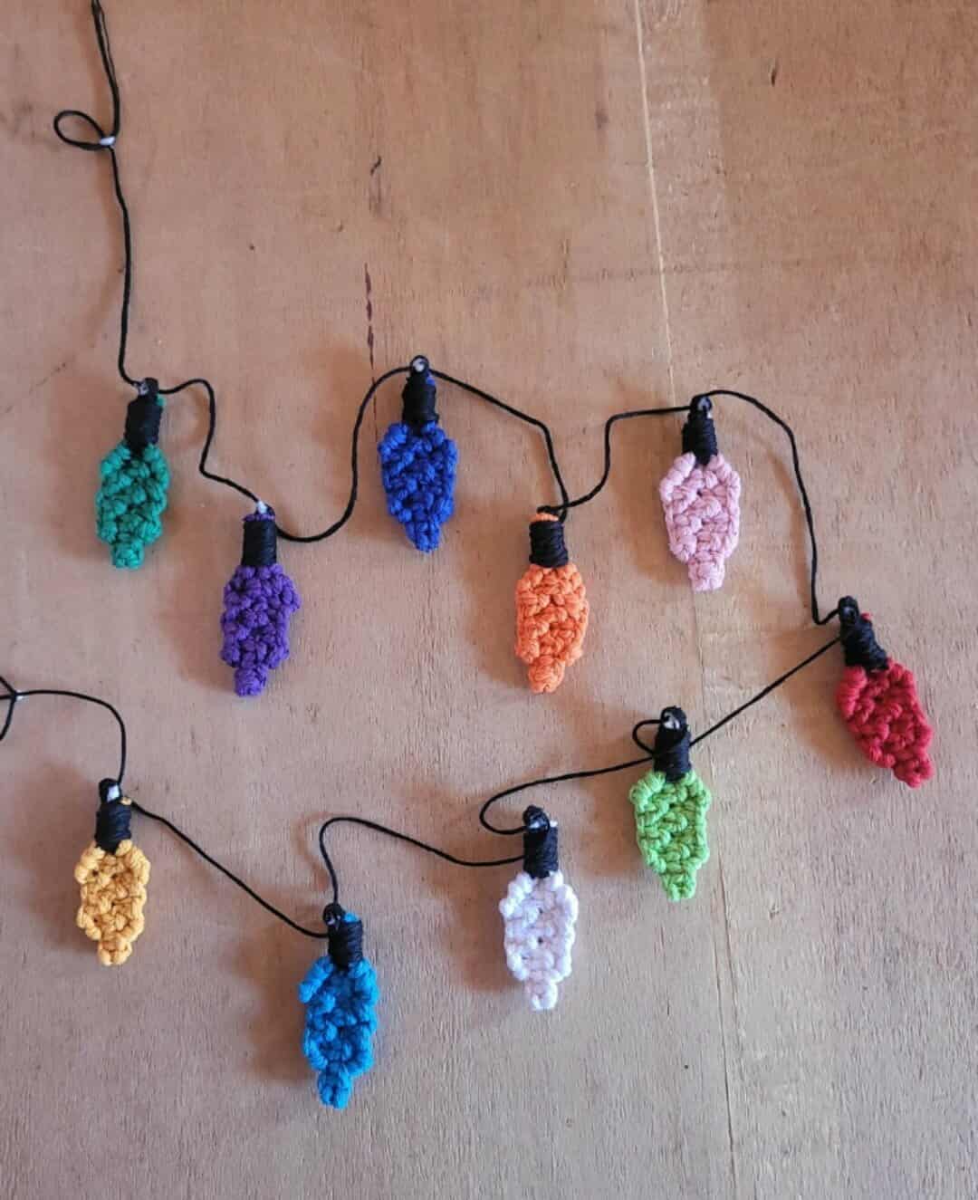 Macrame Christmas baubles or lights